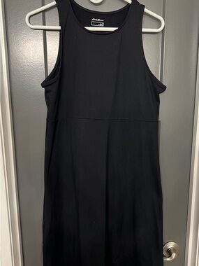 Eddie Bauer Black performance dress with White Logo Detail size small